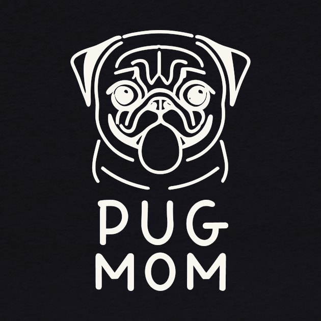 Pug Mom - Lineart Drawing for black by ravensart